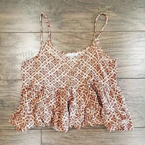 Patrons of Peace Bohemian Ruffle Crop Top Size Small